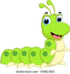 Cute Caterpillar Cartoon Stock Vector (Royalty Free) 474817858 ...