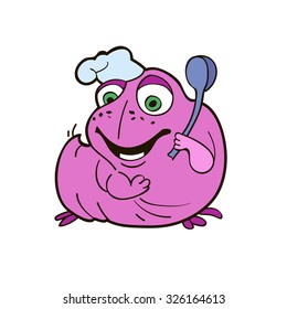 Funny caterpillar cook.