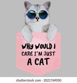 funny cats cat lover saying im just a cat unisex a design vector illustration for use in design and print wall art poster canvas