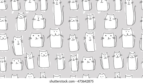 Funny cats family, seamless pattern for your design