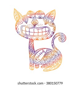  Funny cats with floral ornament