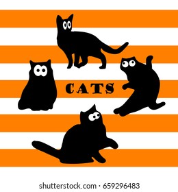 Funny cats illustration