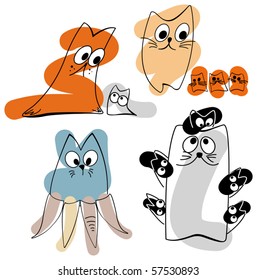 funny cats with kittens