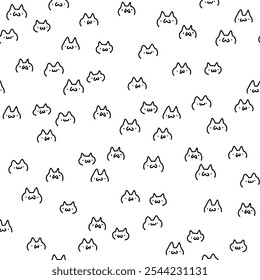 Funny cats seamless pattern. Hand drawn style