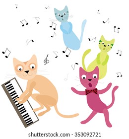 

Funny cats sing songs.