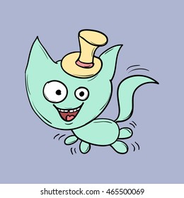 Funny cats. Suitable for childrens stories and fairy tales. Vector illustration