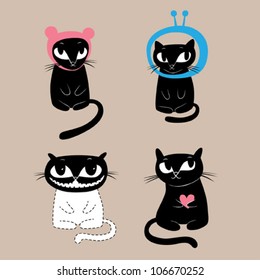 Funny cats. Vector illustration.