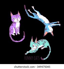 Funny cats. vector illustration