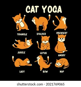 funny cats yoga meditation fitness maternity design vector illustration for use in design and print wall art poster canvas