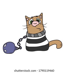 Funny cat.Vector children's design for greeting cards banners.Sticker uploaded