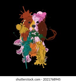 funny cavalier king charles dog unisex shawl collar art design vector illustration for use in design and print wall art poster canvas