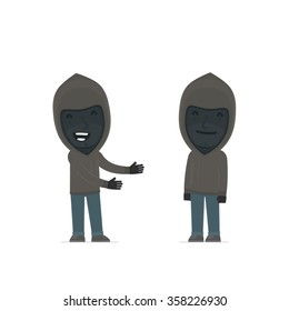 Funny Character Anonymous Hackers introduces his shy friend. Poses for interaction with other characters from this series