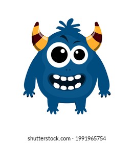 Funny character cartoon monster,cute alien character,monster vector illustration.