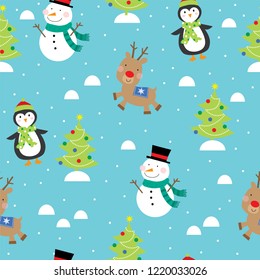 funny character christmas pattern