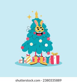  Funny character of Christmas tree