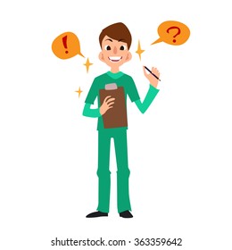 Funny Character Doctor Vector Illustration 