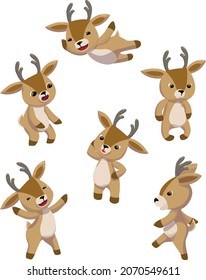 
Funny character fawn, Santa Claus's assistant