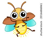 Funny character firefly in a cartoon style