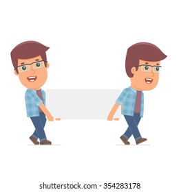 Funny Character Freelancer holds and interacts with blank forms or objects. Poses for interaction with other characters from this series