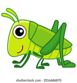 Funny character grasshopper in a cartoon style