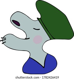 Funny character with a hat and a beard