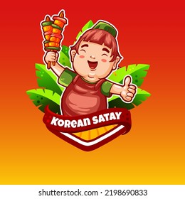 funny character illustration satay template