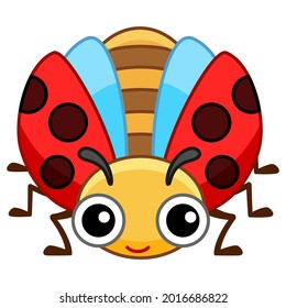 Funny character ladybug in a cartoon style