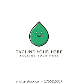 a funny character logo design. green character icon.