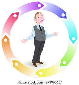 Funny character man for infographics