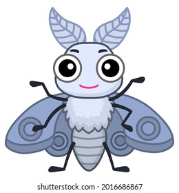 Funny character moth in a cartoon style