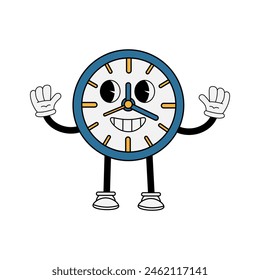 Funny character in retro style. Vector illustration isolated on white background