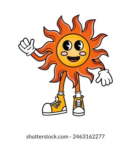 Funny character in retro style. Vector illustration isolated on white background