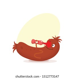 funny character sausage vector illustration