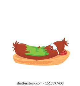 funny character sausage vector illustration