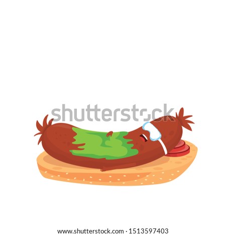 funny character sausage vector illustration