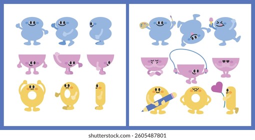 Funny character set of basic figure