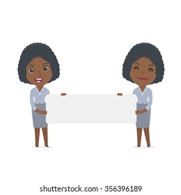 Funny Character Social Worker holds and interacts with blank forms or objects. Poses for interaction with other characters from this series