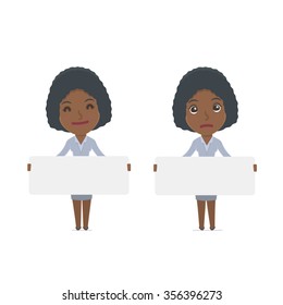 Funny Character Social Worker holds and interacts with blank forms or objects. for use in presentations, etc.