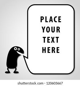 Funny character with speech bubble.