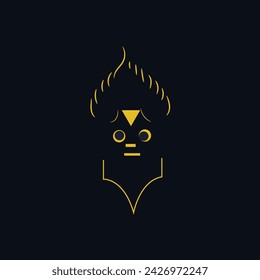 funny character sticker vector art illustration