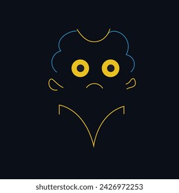 funny character sticker vector art illustration