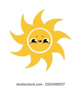 Funny character sun. Cute illustration