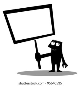 Funny character with text-board