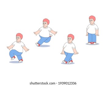 Funny character in various poses. Vector image in eps format.
