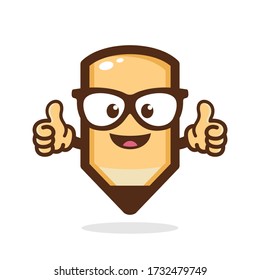 Funny Character Vector of Glasses smile pencil