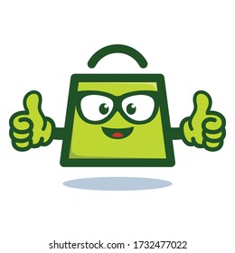 Funny Character Vector of a shopping bag wearing glasses.