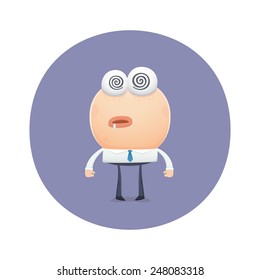 personaje gracioso que vale la pena hipnotizar.  ilustración de dibujos animados.