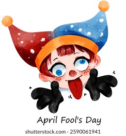 Funny characters for April Fool's Day 1 April vector illustration