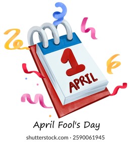 Funny characters for April Fool's Day 1 April vector illustration