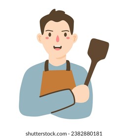 funny characters of chef in action poses